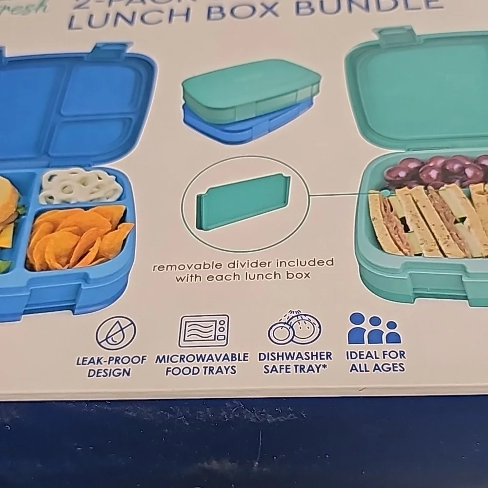 Lunch Box Bentgo Container Kids Adults 2-Pack New Set Fresh Airtight